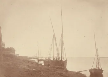 Segelboote am Ufer des Nils